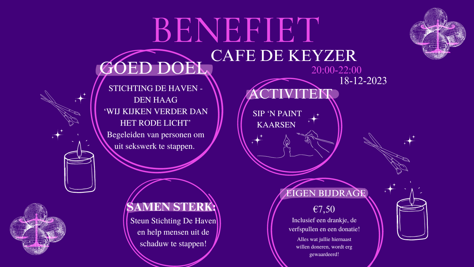 Benefietactiviteit – Sip ‘n paint kaarsen